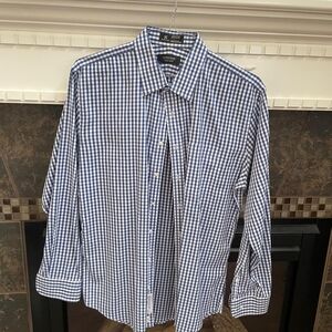 Nordstrom Men's Navy and White Gingham Shirt